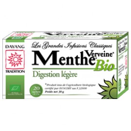 INFUSION  MENTHE VERVEINE BIO digestion légère