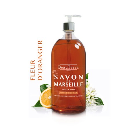 SAVON LIQUIDE DE MARSEILLE A LA FLEUR D'ORANGER