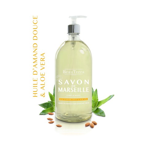 SAVON LIQUIDE DE MARSEILLE - AMANDE DOUCE ET ALOE VERA