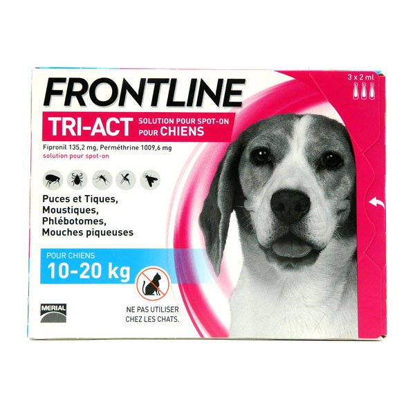 Frontline Tri Act Chien10 Kg 3 Pipettes