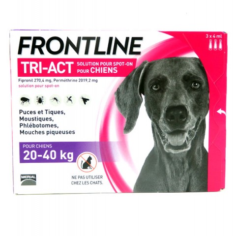 FRONTLINE TRI-ACT CHIEN 20 à 40 kg 3 Pipettes