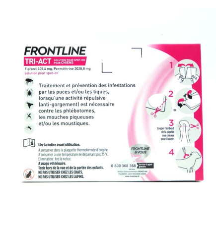 FRONTLINE TRI-ACT CHIEN 40 à 60 kg 3 Pipettes