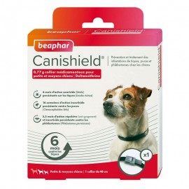 CANISHIELD collier anti tiques et anti puces pour petits et moyens chiens. Boite de 1 collier