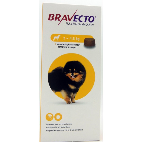 Bravecto Chien De 2 A 4 5 Kgs Boite De 2 Comprimes A Croquer