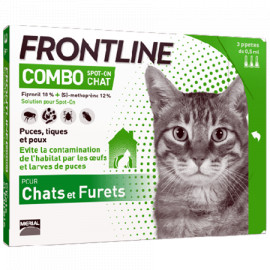 FRONTLINE COMBO CHAT et FURET 3 pipettes antiparasitaire externe