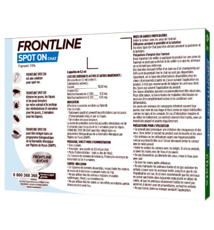 FRONTLINE SPOT ON CHAT 6 PIPETTES