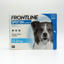 FRONTLINE SPOT ON CHIEN 10/20 Kg 4 Pipettes