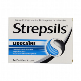 STREPSILS LIDOCAINE 24 pastilles à sucer