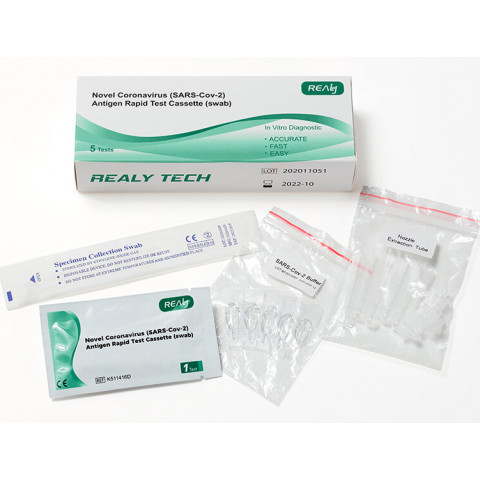 REALY TECH Autotest covid nasal  Boite de 5 tests