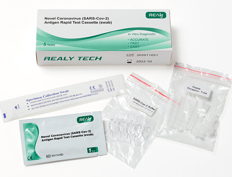 REALY TECH Autotest SARS-Cov covid-19 Boite de 5 tests nasals