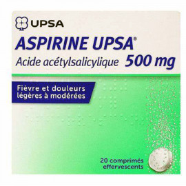 ASPIRINE UPSA 500 mg 20 comprimés effervescents