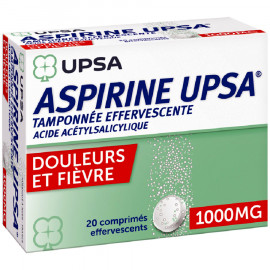 ASPIRINE UPSA 1000 mg 20 comprimés effervescents
