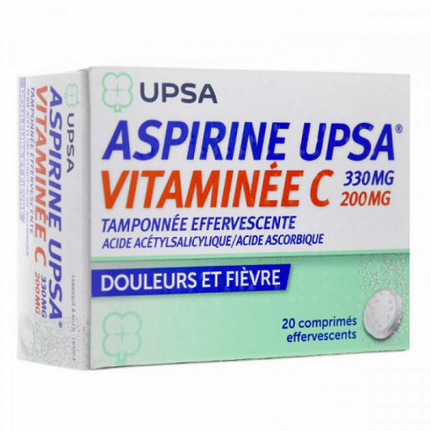 ASPIRINE UPSA vitaminée C 20 comprimés effervescents
