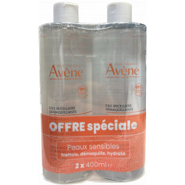 EAU MICELLAIRE DEMAQUILLANTE - AVENE - 2x400mL