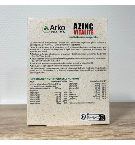 AZINC MULTI VEGETAL VITALITE CPR30