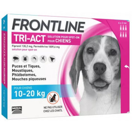 FRONTLINE TRI-ACT CHIEN 10 à 20kg 6 Pipettes