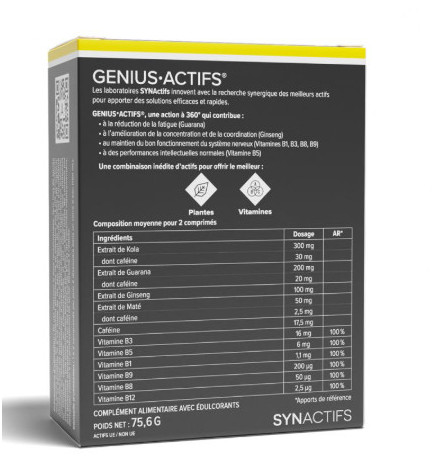 ARAGAN SYNACTIFS GENIUSACTIFS 28 comprimés