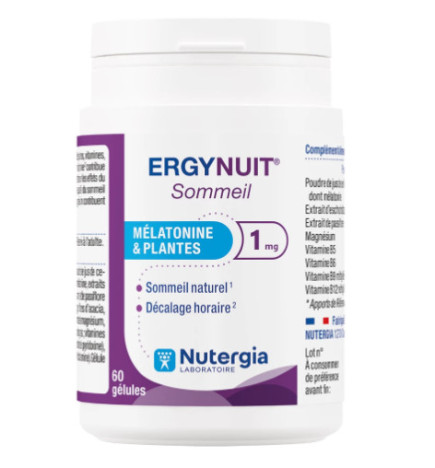 ERGYNUIT Sommeil de Nutergia – Mélatonine, plantes relaxantes et magnésium pour améliorer la qualité du sommeil.