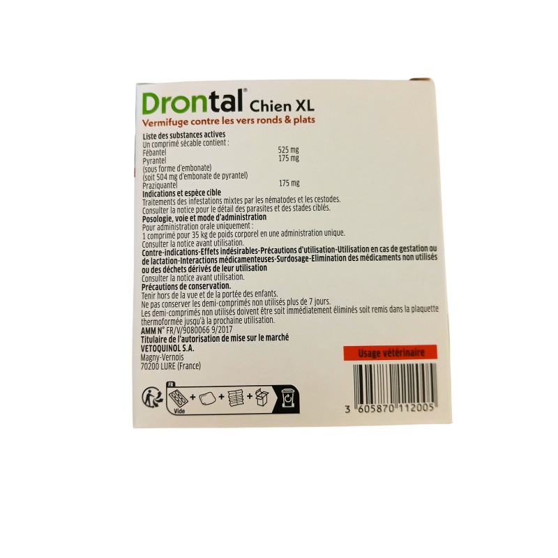 DRONTAL XL GRAND CHIEN Boite de 2 comprimés appétents DRONTAL XL GRAND CHIEN Boite de 2 comprimés appétents