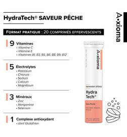 ARAGAN AXIOMA HYDRATECH PECHE 20 Comprimés efferfescents