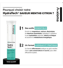 ARAGAN A.XIOMA Hydratech menthe-citron 20 comprimés effervescents