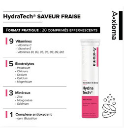 ARAGAN A.XIOMA Hydratech arôme fraise 20 cp effervescents