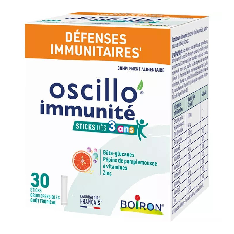 BOIRON OSCILLO IMMUNITE Dès 3 ans 30 sticks BOIRON OSCILLO IMMUNITE Dès 3 ans 30 sticks