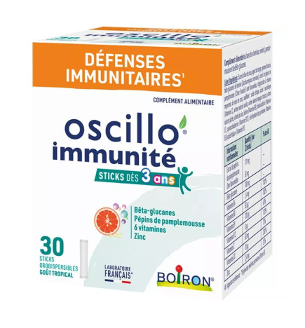 BOIRON OSCILLO IMMUNITE Dès 3 ans 30 sticks