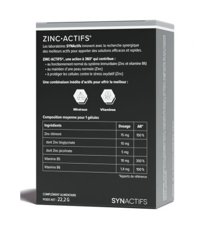 ARAGAN SYNACTIFS ZINCACTIFS 60 Gélules