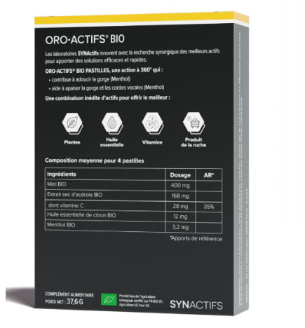 ARAGAN SYNACTIFS OROACTIFS BIO 24 Pastilles