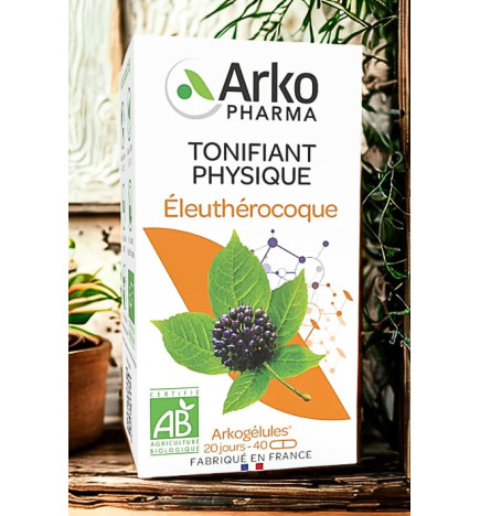 ARKOPHARMA ARKOGELULES ELEUTHEROCOQUE BTE 45 stimulant physique et intelectuelle 