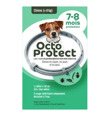 OCTOPROTECT COLLIER ANTIPARASITAIRE POUR CHIEN Jusqu'à 8kg