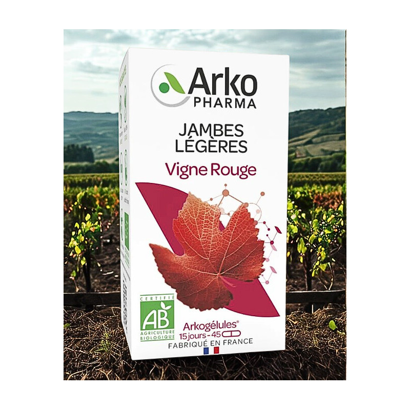ARKOPHARMA ARKOGELULES VIGNE ROUGE BIO 45 gélules ARKOPHARMA ARKOGELULES VIGNE ROUGE BIO 45 gélules