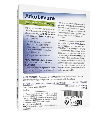 ARKOLEVURE® – Levure de Bière – Arkopharma – Équilibre intestinal & défenses naturelles – 30 gélules