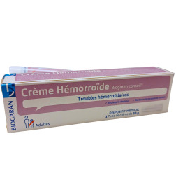 Application locale de la crème hémorroïdaire Biogaran lors d’une crise hémorroïdaire