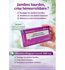Diosmine Biogaran Conseil 600 mg – 30 comprimés