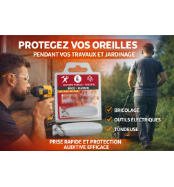 Installation facile des bouchons d’oreilles PLIC Audio avant travaux bruyants