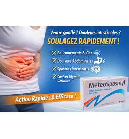 Capsules Meteospasmyl confort digestif intestin irritable
