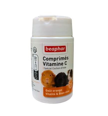Beaphar Vitamine C cochon d’Inde 100 comprimés goût orange