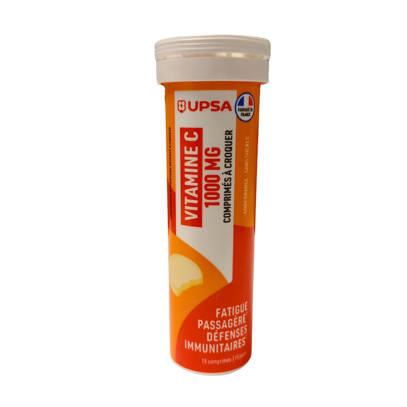 Vitamine C UPSA 1000 mg – 15 comprimés à croquer