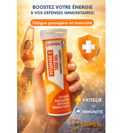 Vitamine C UPSA 1000 mg – 15 comprimés à croquer
