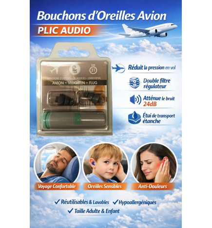 PLIC AUDIO AVION - BOUCHONS D'OREILLE