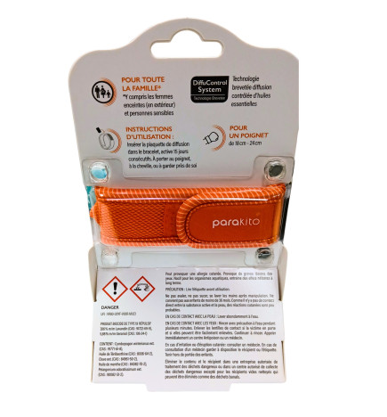 Bracelet Anti-Moustiques Adulte Rechargeable Fantaisie PARAKITO