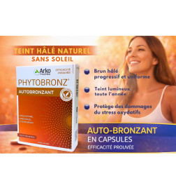 Teint hâlé naturel sans UV grâce au complément alimentaire Phytobronz Autobronzant Arkopharma