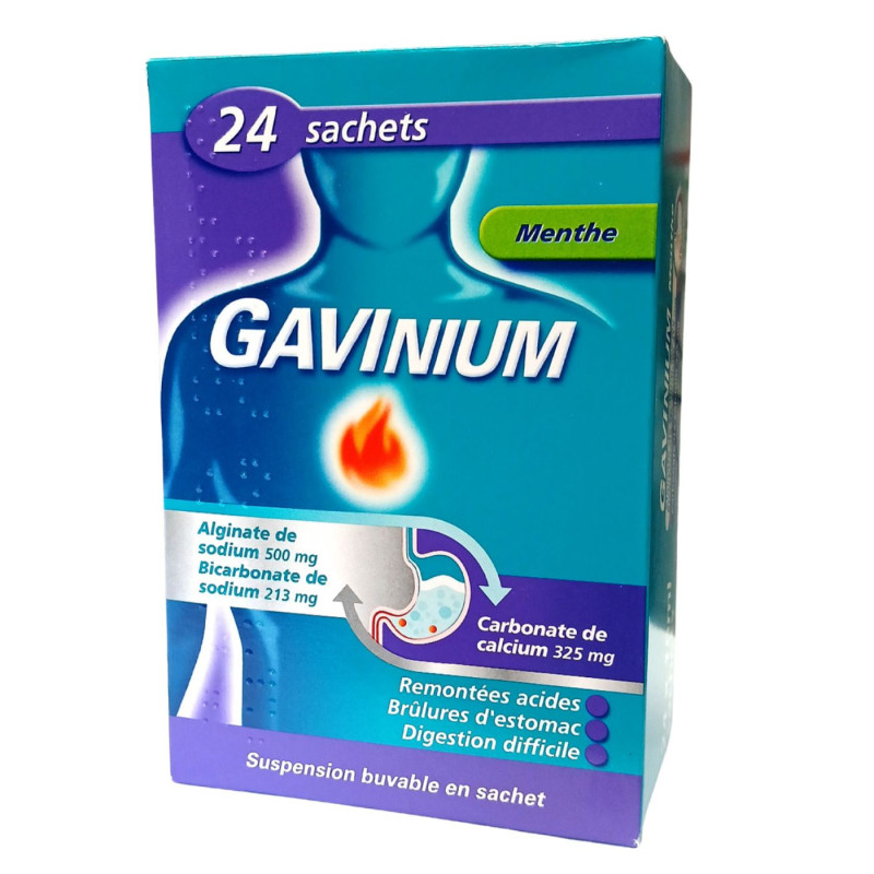 GAVINIUM 24 SACHETS 10ML Goût menthe GAVINIUM 24 SACHETS 10ML Goût menthe