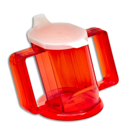 HENROCUP HENROTEK Rouge à deux anses Tasse ergonomique pour faciliter la prise de boisson