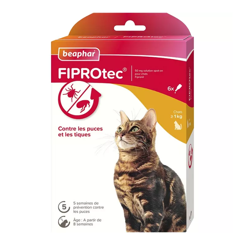 BEAPHAR FIPROTEC 50MG CHAT X6