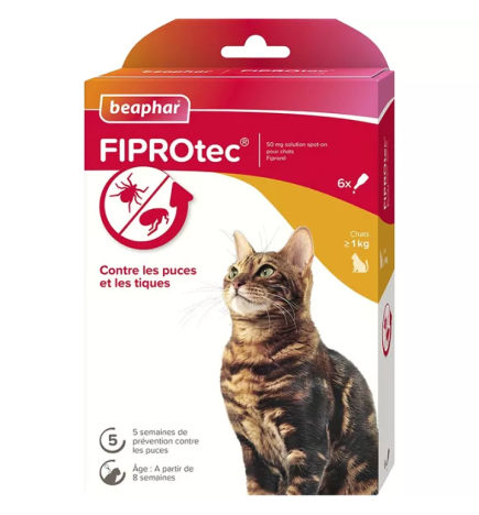 BEAPHAR FIPROTEC 50MG CHAT X6