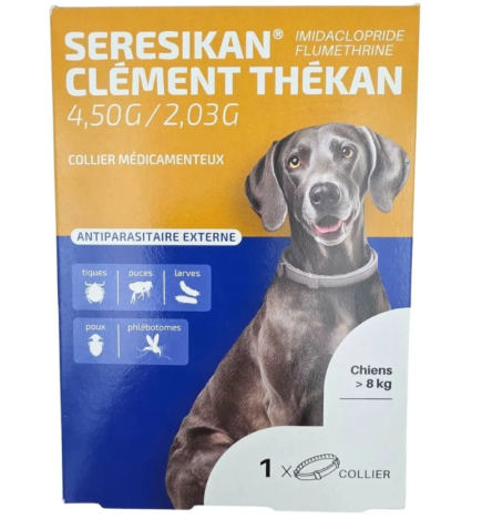 Clément Thékan Seresikan Collier Chien +8 kg | Antiparasitaire Puces & Tiques