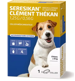 Seresikan Collier Chien ≤ 8 kg | Antiparasitaire Puces & Tiques 8 Mois